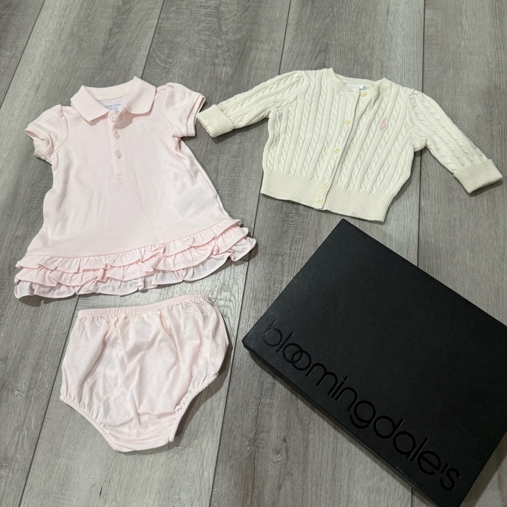 Ralph Lauren Girls’ Cupcake Dress and Cable-Knit Cardigan Set
